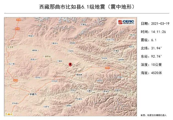 西藏地震系周边5年最大地震